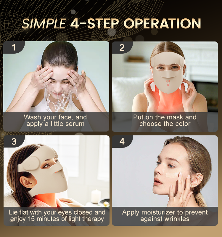 Gadgetly® LED - Light Therapy Face Mask with Infrared & Red Light